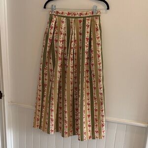 Vintage corduroy Floral Striped Midi Skirt